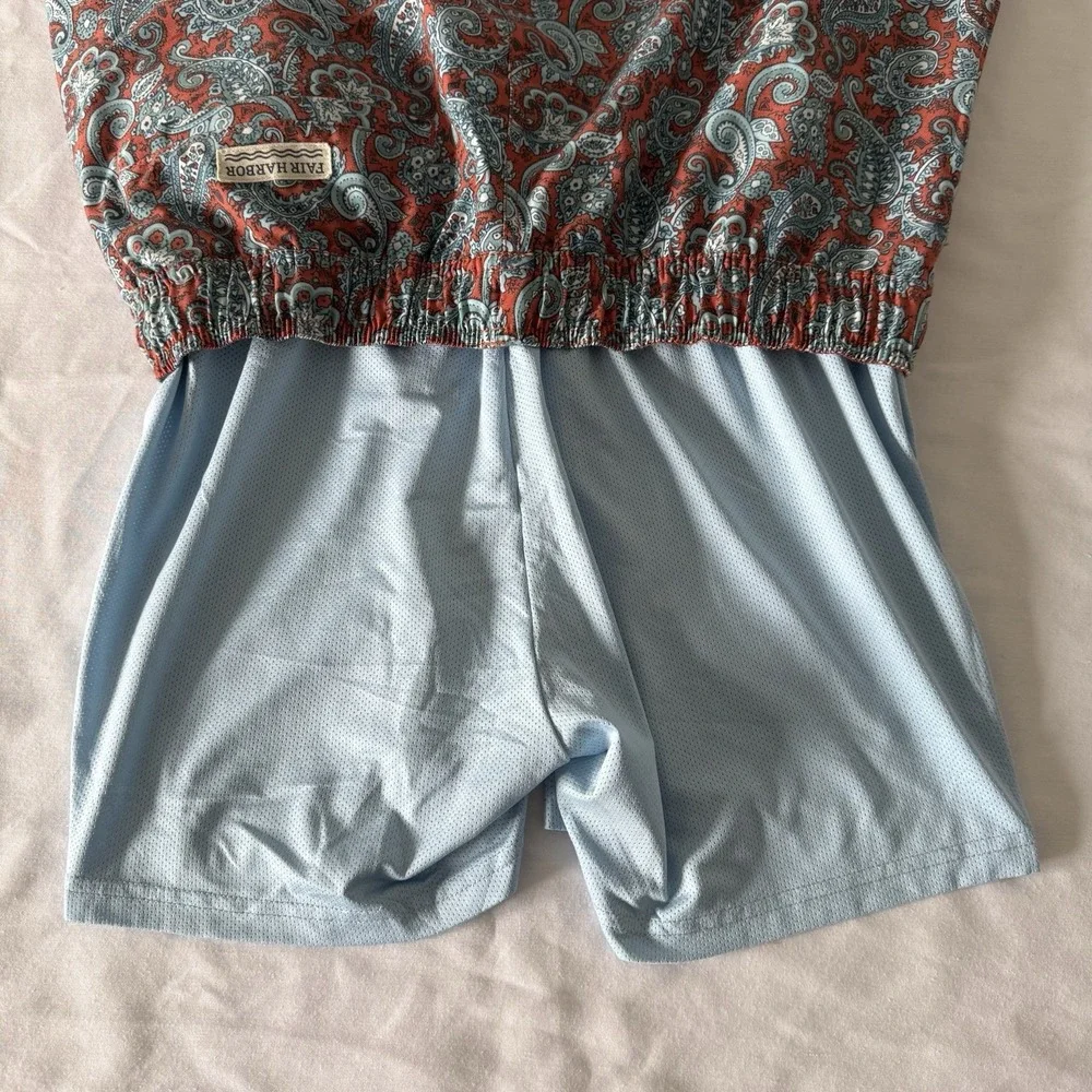 Fair Harbor Lined Swim Trunks Mens Medium Paisley Beach Vacation Drawstring